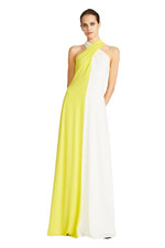 HALSTON $495 Dian White Yellow