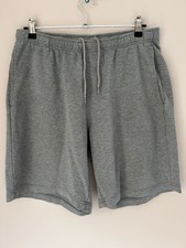 Mens Puma Shorts Size L Grey Jersey Elastic Waist Pockets