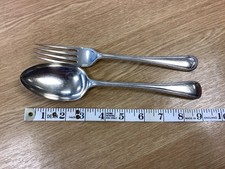 Silver Plate Serving Spoon (9") & Fork (8.5") R & B 1864 Preloved