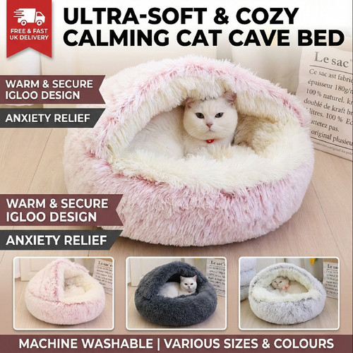 Pet dog cat bed round - cat, plush
