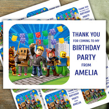 ROBLOX STICKERS personalised thank you for party bags x16