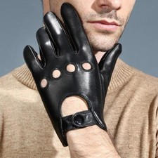 Goring Drive Screen Retro Soft Black Real Leather Driving Gloves