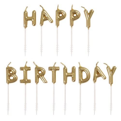 Gold happy birthday - birthday", letter
