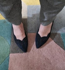 Boden Esme Low Flats Navy Size 40 UK 7 Excellent Condition Worn Once