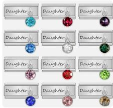 Italian 9mm Daughter Birth Stone Charms 