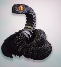 PYTHON SNAKE 30cm Fully articulated 3d Printed Model (BLACK) - New 