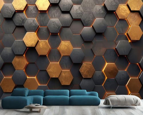 Abstract black gold - black,