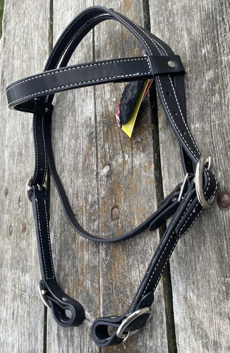 Stitched black leather - stitched,