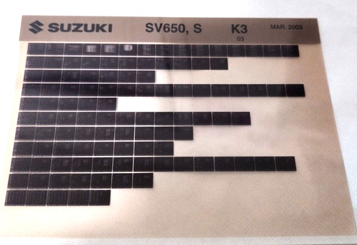 Suzuki microfiche sv650s - suzuki, k3