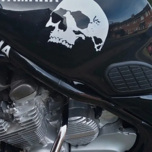 Skulls helmet tank stickers - skulls,
