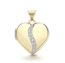 Diamond Heart Locket Yellow