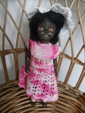 VINTAGE 7" BLACK ROSEBUD DOLL