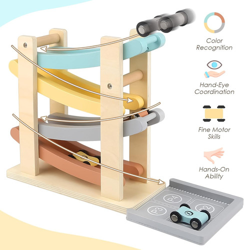 Wooden car ramp toy - ramp, for