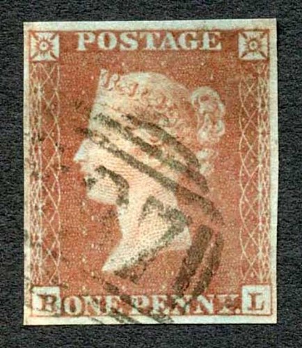 1841 penny red plate 159 - penny,