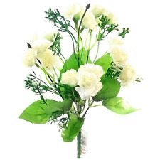 ARTIFICIAL SILK FLOWERS MINI CARNATION BUNCH 6 COLOURS Indoor / Outdoor