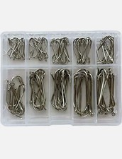 ?100 FISHING HOOKS EYED COARSE CARP FISHING TACKLE ASSORTED SIZES 