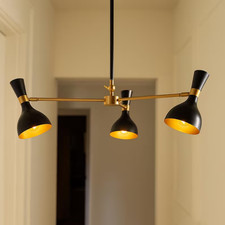 1950s Mid Century Modern 3Arm Brass Sputnik Stilnovo Chandelier Christmas Gift