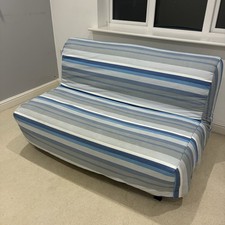 IKEA LYCKSELE Cover For Two Seater Sofa Bed Blue Multi Stripe
