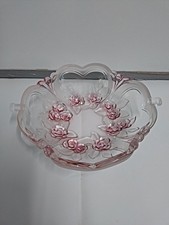 Vintage Walther Glass Mikasa Pink Crystal Bowl