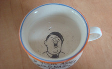 WW2 RARE 1940'S POTTERY WWII HITLER POTTY ASHTRAY by FIELDINGS 5cm DIAMETER
