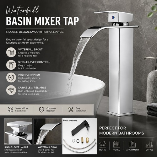 Waterfall bathroom basin sink - waterfall,