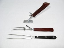 Meat carving fork, holder