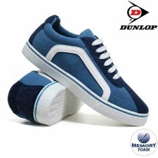 BNIB Ladies Dunlop Memory Foam Canvas Trainers Deck  Plimsolls Blue  Size 8