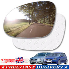 For VW Golf Mk5 2003-08 Wing Mirror Glass Left Passenger Side Spherical Stick On