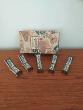 VINTAGE CERAMIC KNIFE CHOPSTICK HOLDERS X 5 BOXED 