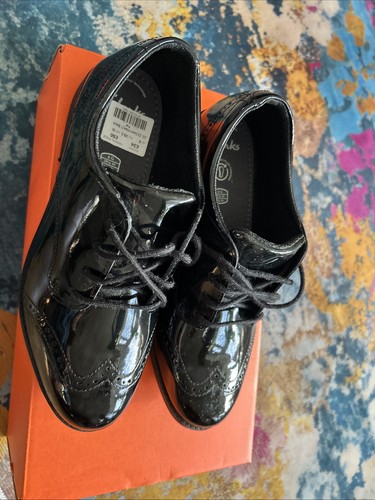 Clark girls black brogues - black,