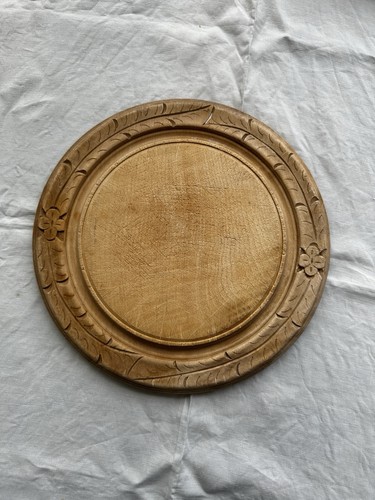 Carved treen bread board - bread,
