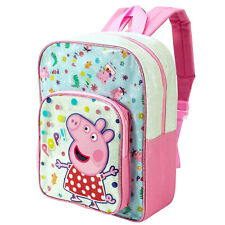 Girls Peppa Pig Backpack Childrens Kids School Bag Rucksack Bag PE Book Lunch