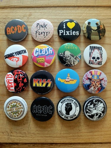 Mixed 25mm pin badges - 16,