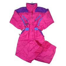 Degre 7 Womens Vintage Ski Suit One Piece Snowsuit Colourblock Womens Small
