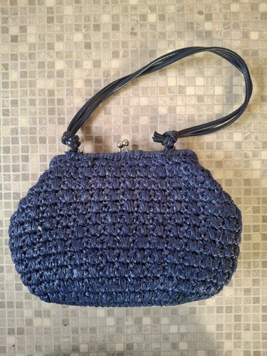 Vintage purple blue raffia - vintage,