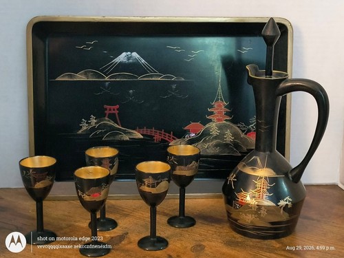 Vtg japanese lacquer wood - japanese,