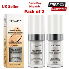 2 x TLM Daily Flawless Long-Lasting Liquid Colour Changing Face Foundation 30ml
