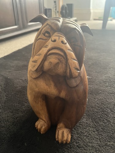 Bulldog wooden artwork dog - artwork,