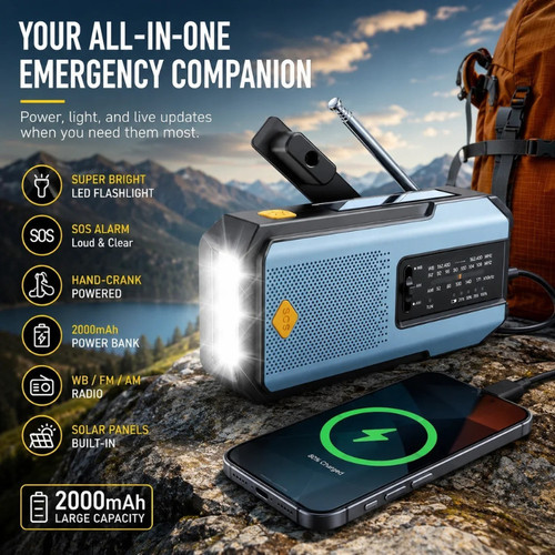 2000mah wind solar radio - 2000mah,