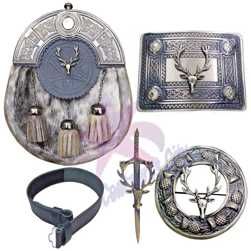 Scottish kilt sporran - kilt, stag
