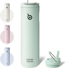 Insulated Water Bottle 700 ml Stainless Steel Sports Flask with Straw & Lid