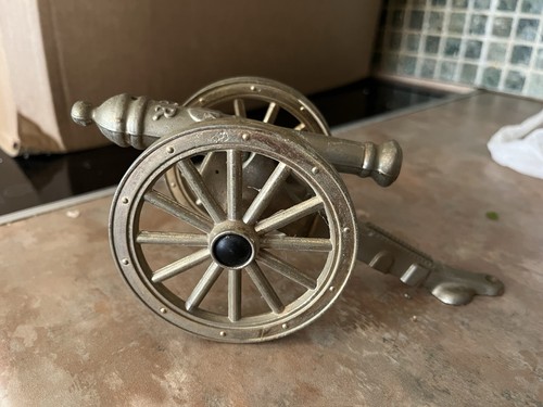 Brass cannon ornament - brass,