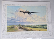 Early Morning Arrival Lancaster Robert Taylor Limited Print - multi signed