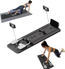 Multi-Functional Full-Body Workout Trainer, Automatic Rebound Ab Roller (Black)
