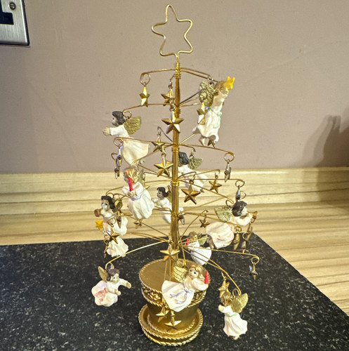 Gold metal tabletop xmas - metal, tree