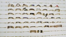 Bundle Of 50 Lovely Gold Coloured RINGS Different Styles Mixed Sizes K