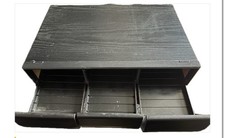 36 Audio Cassette Tape Holder Drawer Unit Storage Vintage 80s Black