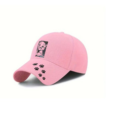 Cheetah Cub Cap – Cute Portrait & Paw Prints on Visor, Multicolor Baseball Hat