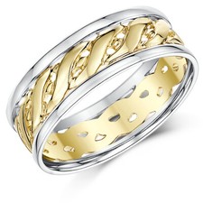7mm 9ct Two Colour Yellow &
