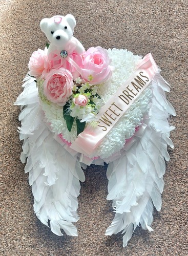 Pink white angel wings - pink/white,